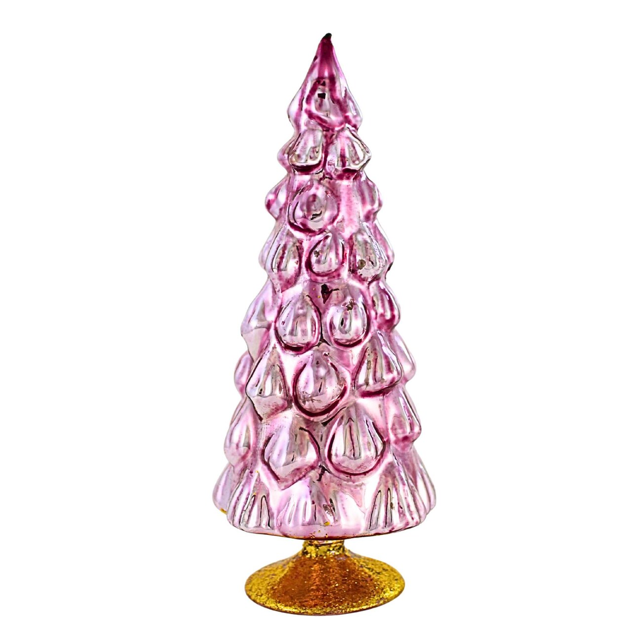 Craftoutlet.Com 7.0 Inch Colored Large Pink Hue Glass Tree Christmas Decorative Tree , Multi Seasonal Decor Decorative Holiday Decor